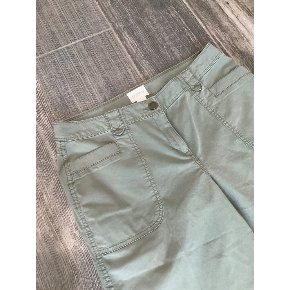 Chico's Bermuda Shorts 14" Inseam Olive Green Women's size 0 (4) - Picture 3 of 7